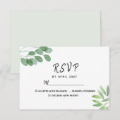 Elegant Eucalyptus Greenery Wedding RSVP Kaartje (Voorkant / Achterkant)