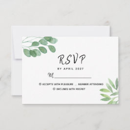 Elegant Eucalyptus Greenery Wedding RSVP Kaartje