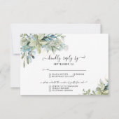 Elegant Eucalyptus Greenery Wedding RSVP Kaartje (Voorkant)