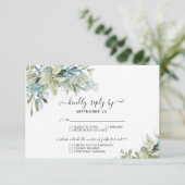 Elegant Eucalyptus Greenery Wedding RSVP Kaartje (Staand voorkant)