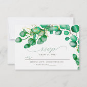 Elegant Eucalyptus Greenery Wedding RSVP Kaartje (Voorkant)
