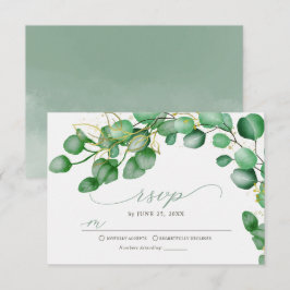 Elegant Eucalyptus Greenery Wedding RSVP Kaartje