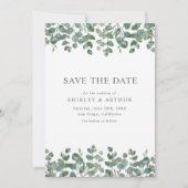 Elegant  Eucalyptus Greenery Wedding Save The Date (Voorkant)