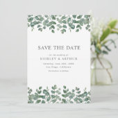 Elegant  Eucalyptus Greenery Wedding Save The Date (Staand voorkant)
