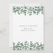 Elegant  Eucalyptus Greenery Wedding Save The Date (Achterkant)