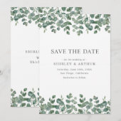 Elegant  Eucalyptus Greenery Wedding Save The Date (Voorkant / Achterkant)