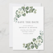 Elegant  Eucalyptus Greenery Wedding Save The Date (Voorkant)