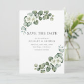 Elegant  Eucalyptus Greenery Wedding Save The Date (Staand voorkant)