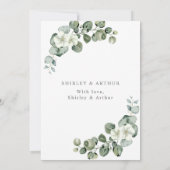 Elegant  Eucalyptus Greenery Wedding Save The Date (Achterkant)
