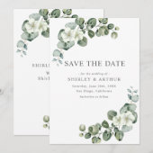 Elegant  Eucalyptus Greenery Wedding Save The Date (Voorkant / Achterkant)