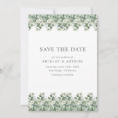 Elegant Eucalyptus Greenery Wedding Save The Date (Voorkant)