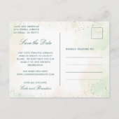 Elegant Eucalyptus Greenery Wedding Save the Date Aankondigingskaart (Achterkant)