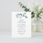 Elegant Eucalyptus Greenery Wedding Save the Date Briefkaart (Staand voorkant)