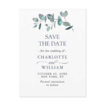Elegant Eucalyptus Greenery Wedding Save the Date