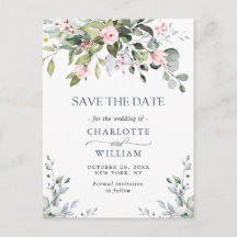 Elegant Eucalyptus Greenery Wedding Save the Date