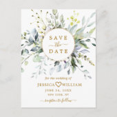 Elegant Eucalyptus Greenery Wedding Save the Date Briefkaart (Voorkant)