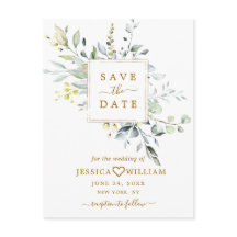 Elegant Eucalyptus Greenery Wedding Save the Date