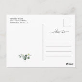 Elegant Eucalyptus Greenery Wedding Save the Date Briefkaart (Achterkant)