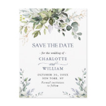Elegant Eucalyptus Greenery Wedding Save the Date