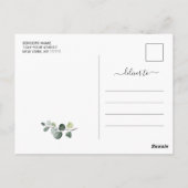 Elegant Eucalyptus Greenery Wedding Save the Date Briefkaart (Achterkant)