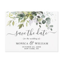 Elegant Eucalyptus Greenery Wedding Save the Date