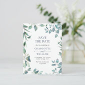 Elegant Eucalyptus Greenery Wedding Save the Date Briefkaart (Staand voorkant)