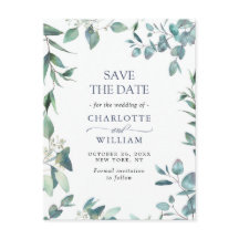 Elegant Eucalyptus Greenery Wedding Save the Date
