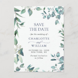 Elegant Eucalyptus Greenery Wedding Save the Date Briefkaart