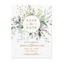 Elegant Eucalyptus Greenery Wedding Save the Date