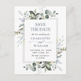 Elegant Eucalyptus Greenery Wedding Save the Date Briefkaart