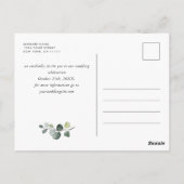 Elegant Eucalyptus Greenery Wedding Save the Date Briefkaart (Achterkant)