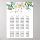 Elegant Eucalyptus Greenery Wedding Seating Chart Poster (Voorkant)