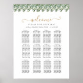 Elegant Eucalyptus Greenery Wedding Seating Chart Poster (Voorkant)