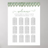 Elegant Eucalyptus Greenery Wedding Seating Chart Poster (Voorkant)