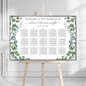 Elegant Eucalyptus Greenery Wedding Seating Seatin Poster