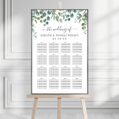Elegant Eucalyptus Greenery Wedding Seating Seatin Poster