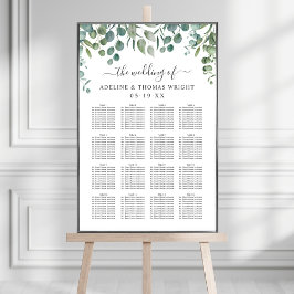 Elegant Eucalyptus Greenery Wedding Seating Seatin Poster