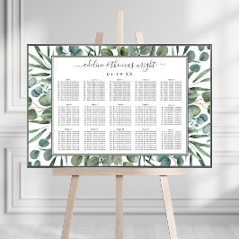 Elegant Eucalyptus Greenery Wedding Seating Seatin Poster