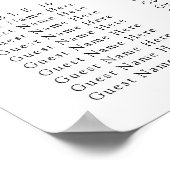 Elegant Eucalyptus Greenery Wedding Seding Chart Poster (Hoek)