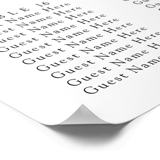 Elegant Eucalyptus Greenery Wedding Seding Chart Poster (Hoek)