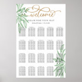 Elegant Eucalyptus Greenery Wedding Seding Chart Poster (Voorkant)