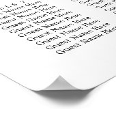 Elegant Eucalyptus Greenery Wedding Seding Chart Poster (Hoek)