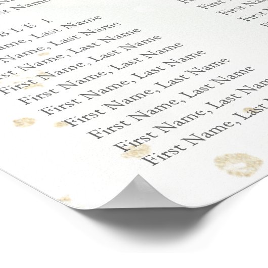 Elegant Eucalyptus Greenery Wedding Seding Chart Poster (Hoek)