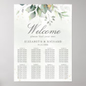Elegant Eucalyptus Greenery Wedding Seding Chart Poster (Voorkant)