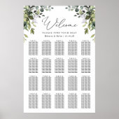 Elegant Eucalyptus Greenery Wedding Seding Chart Poster (Voorkant)