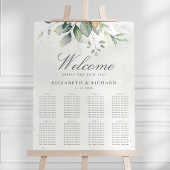 Elegant Eucalyptus Greenery Wedding Seding Chart Poster
