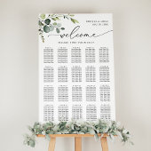 Elegant Eucalyptus Greenery Wedding Seding Chart Poster