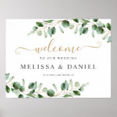 Elegant Eucalyptus Greenery Wedding Welcome Sign Poster (Voorkant)