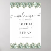 Elegant Eucalyptus Greenery Wedding Welcome sign Poster (Voorkant)