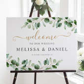 Elegant Eucalyptus Greenery Wedding Welcome Sign Poster